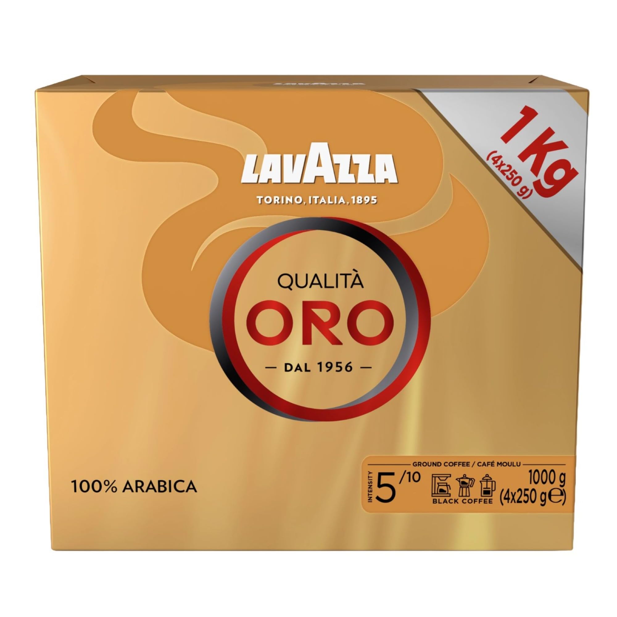 Lavazza, Qualità Oro, Ground Coffee, 1 kg (4 x 250g)