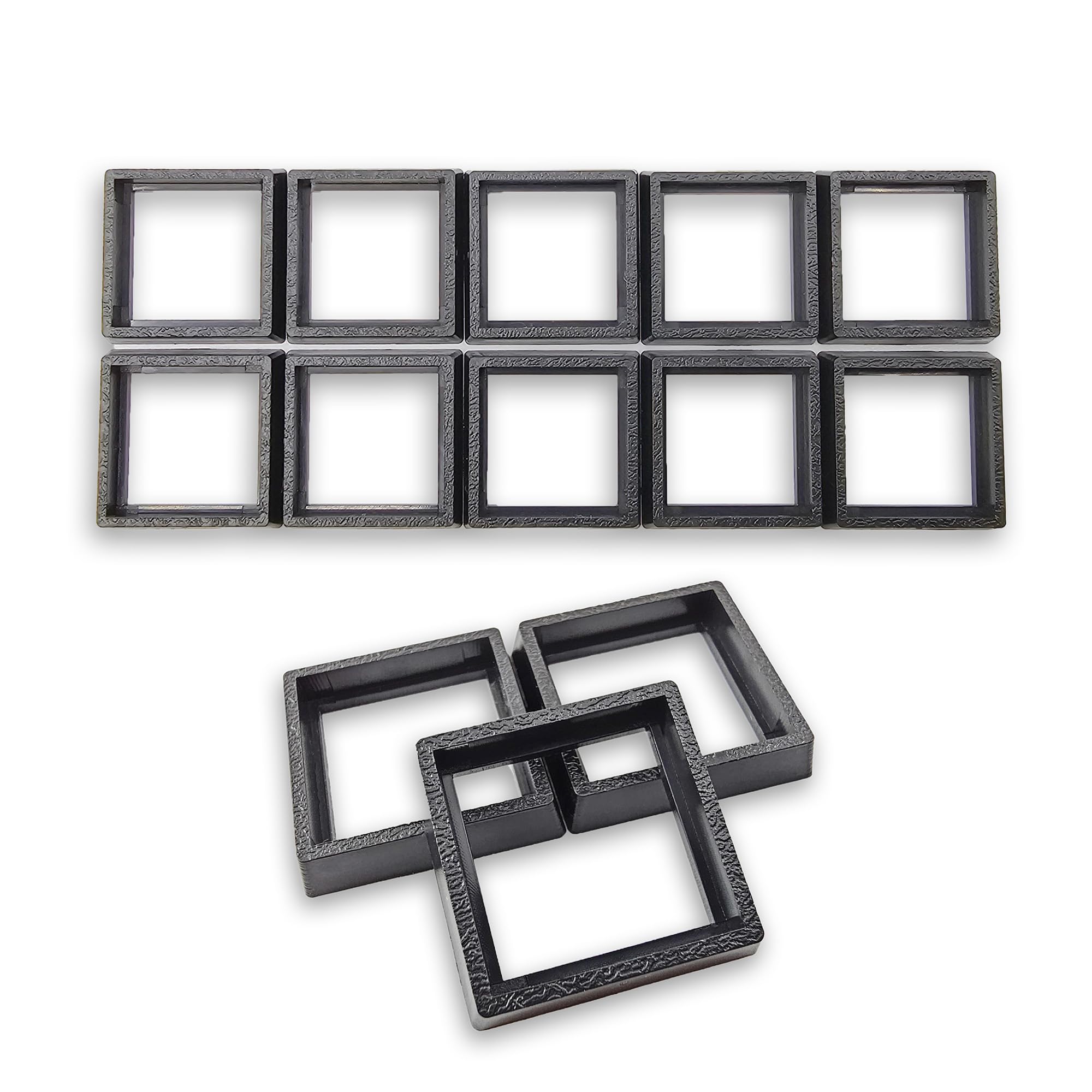 Hobby Heaven 20 to 25mm Square Bases Size Converters For Warhammer Bases - Black Miniature Bases Converters for Wargaming Miniatures Figures - Model Painting Wargame Miniatures (10 pcs)