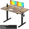Cubiker Electric Standing Desk For Computer and Gaming, 120 x 60cm Height Adjustable Sit Stand Electric Home Office Desk with 4 Memory Smart Pannel, 4 Pieces Splice Board, Rustic Brown Table Top