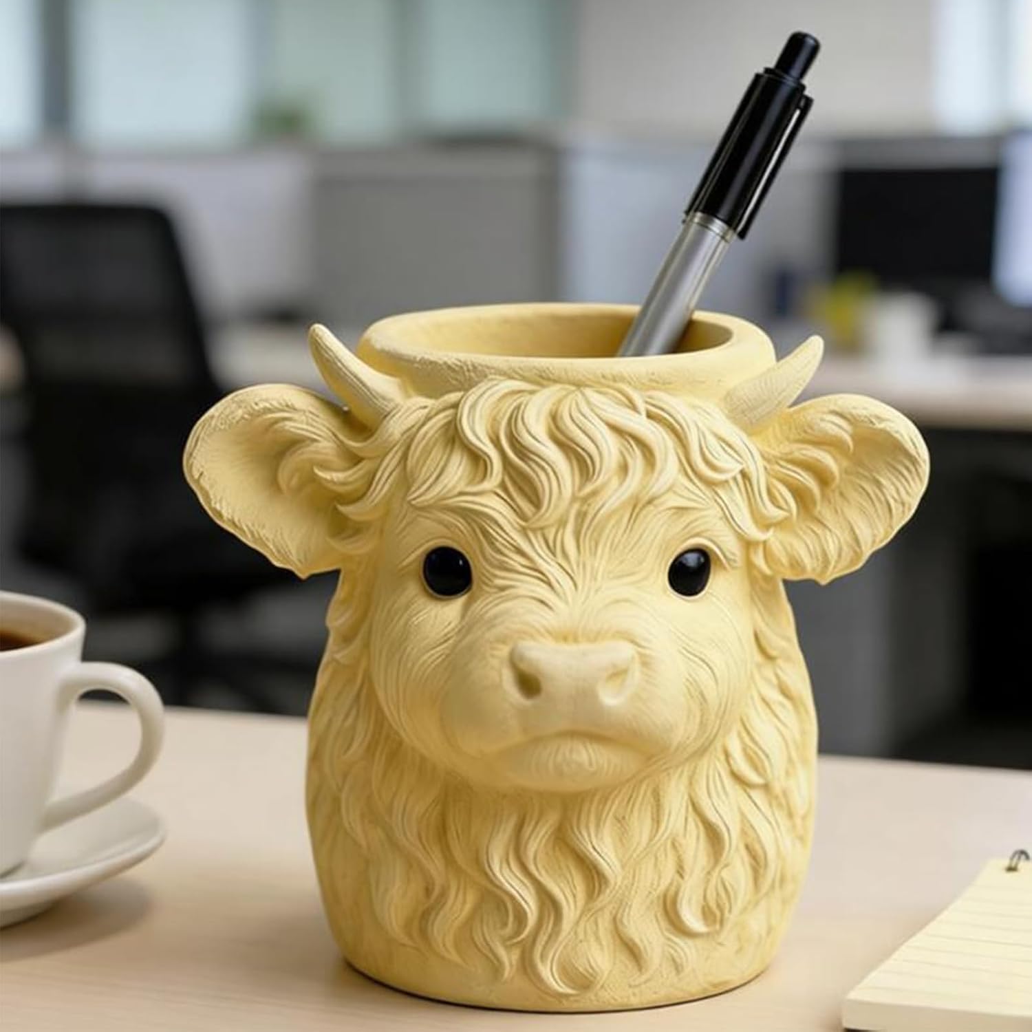 Wehous Highland Cow Silicone Plant Pot Molds, Cute Animal Shape Storage Container Silicone Molds for Resin Concrete, Unique Candle Holder Jar Jewelry Trinket Box Succulent Pot Resin Casting Decor Mold