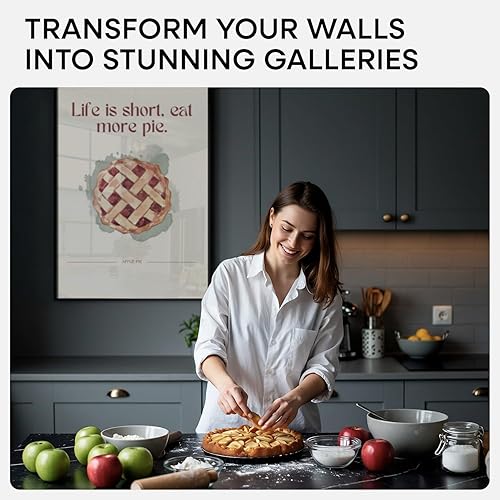 Vista 2 de Homeforia - Portarretratos de 20 x 30 pulgadas de alta gama, paspartú de 16 x 24 pulgadas, vidrio templado, gancho de pared incluido, 1 unidad, Black