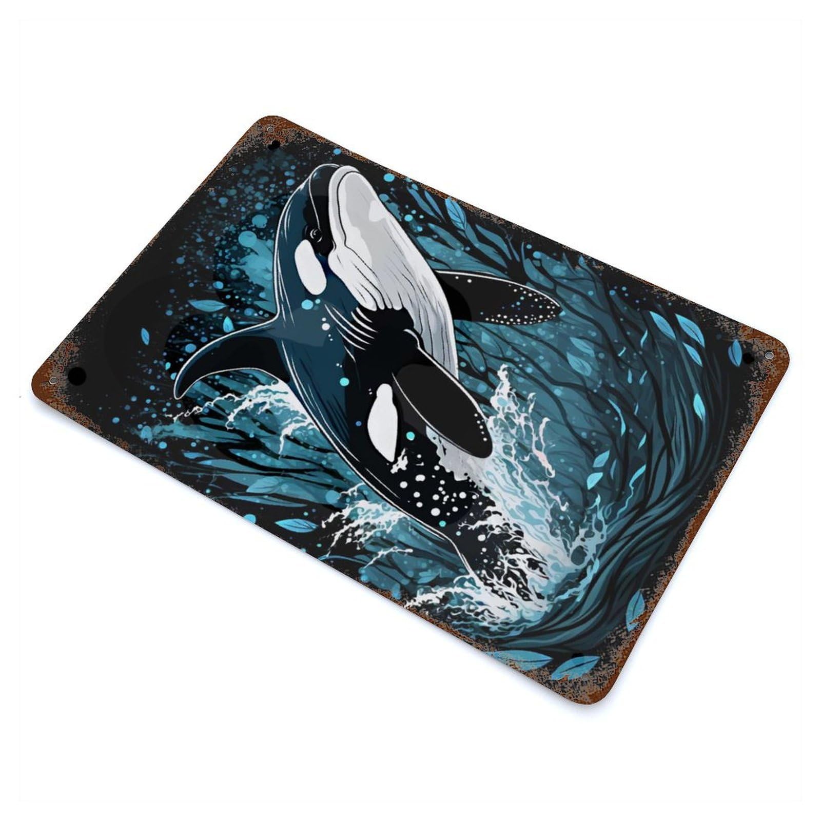 Majestic Beauty Distressed Metal Wall Sign 11.8"x7.9", Ideal for Garage, Bar And Workshop Decor