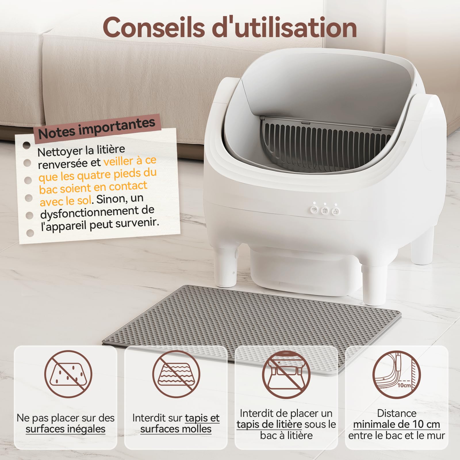 JUMMICO litiere pour Chat autonettoyante，12L litiere Chat autonettoyante