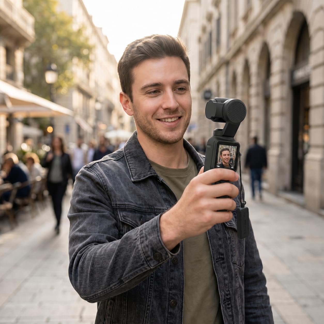 Silicone Coque pour DJI Osmo Pocket 4 avec 2 Protections D'Écran et D'Objectif, Housse en Silicone Souple, Antichoc Antidérapante et Anti-Rayures, Kit de Protection Complet Accessoire– Noir