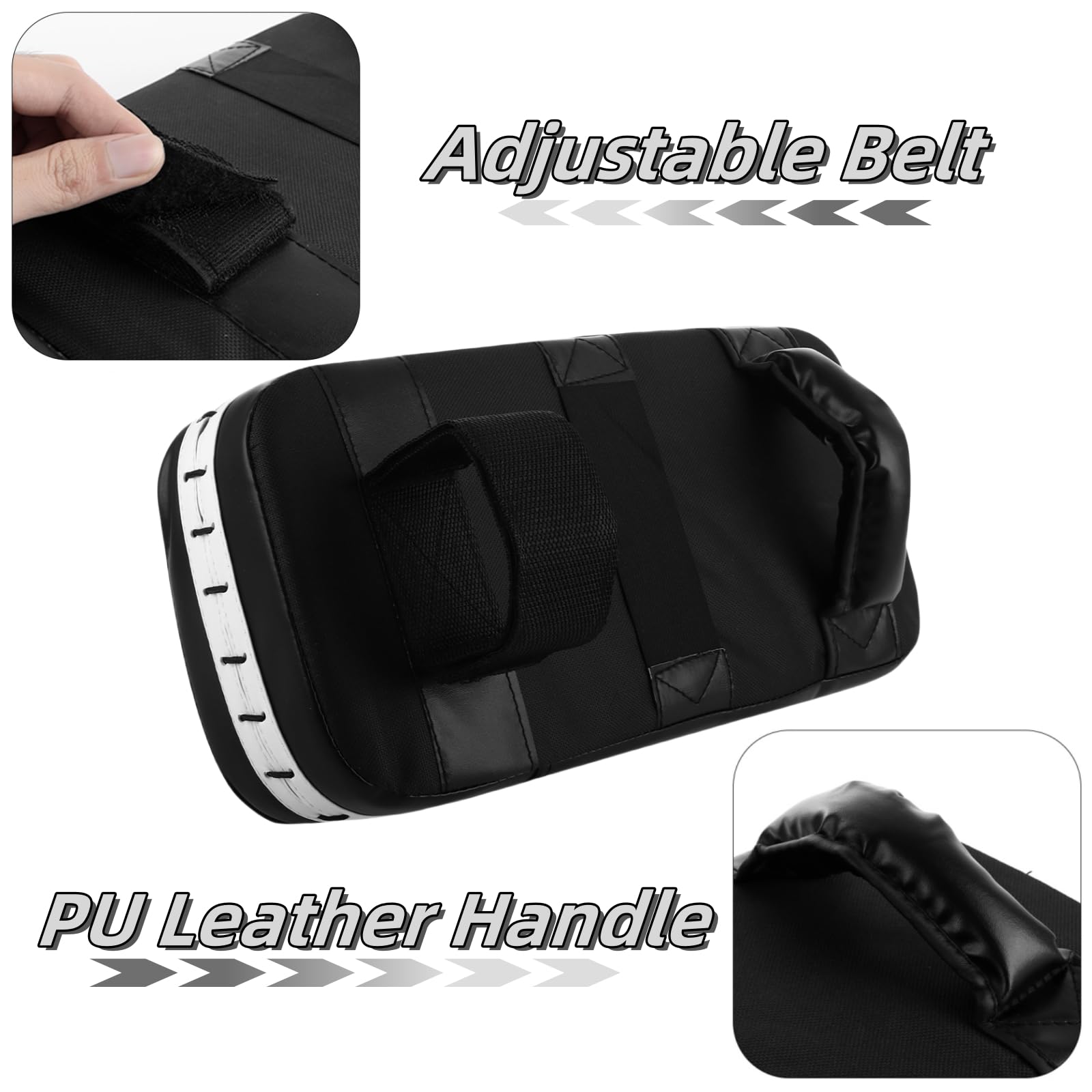 Boxhandschuhe und Kickpack-Set, Boxhandschuhe, Fokus-Pads, Thai-Pads, Karate-Kick-Pads für Kickboxen, Kampfsport, UFC, MMA-Training – 1 x Kick-Pad und 2 x Boxhandschuhe
