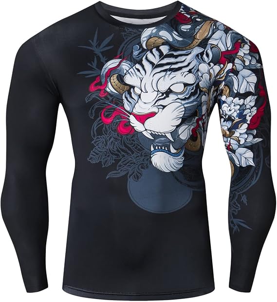Red Plume Cool Dry Compression Long Sleeve Baselayer Athletic Sports T-Shirts/Compression Crew Neck Long Sleeve T-Shirts