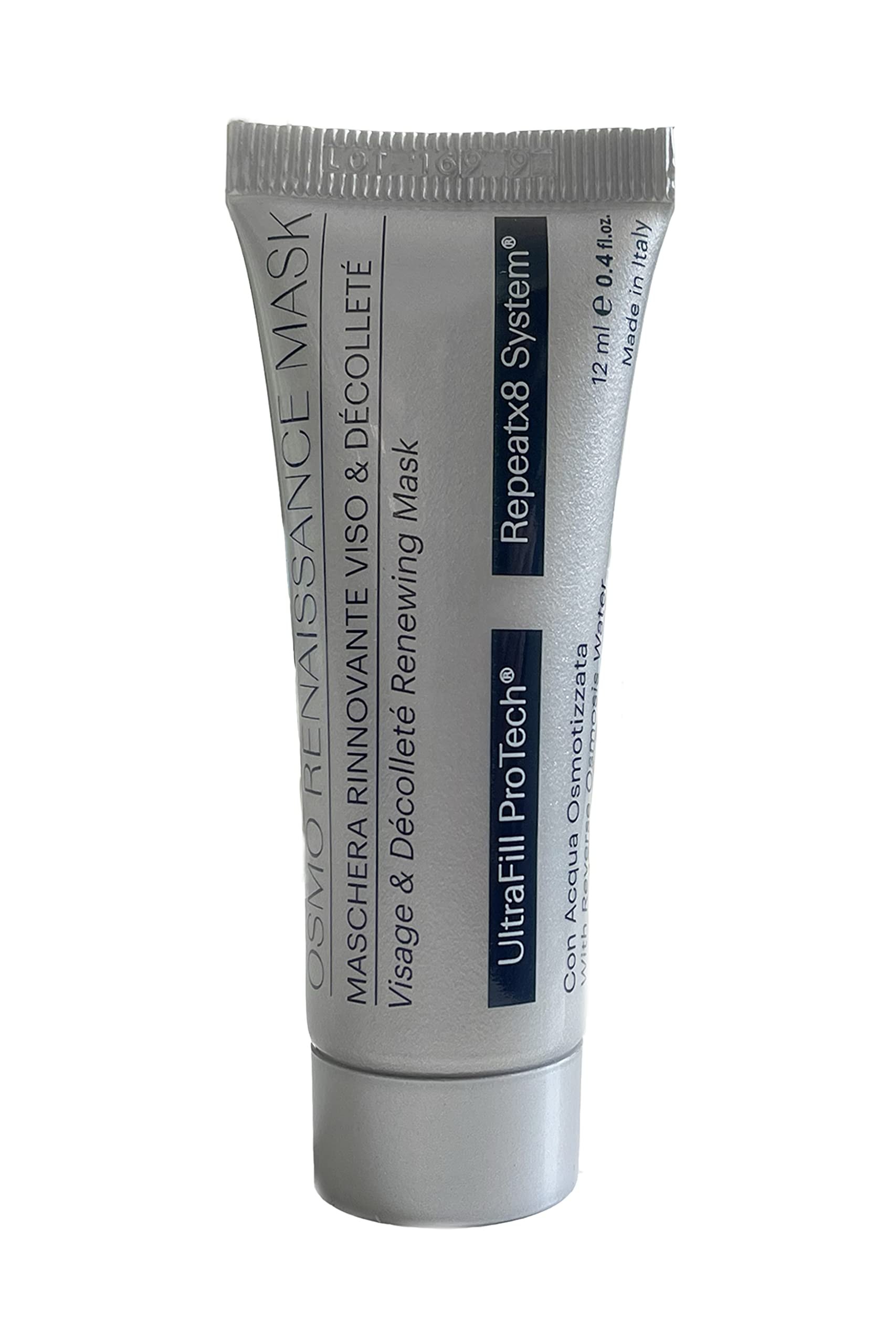 Osmowall OSMO RENAISSANCE MASK Maschera Viso Collo Décolleté Idratante Antirughe. Efficace contro rughe e linee di espressione. Pelle più idratata, uniforme, giovane. 8 Tubi richiudibili da 12ml