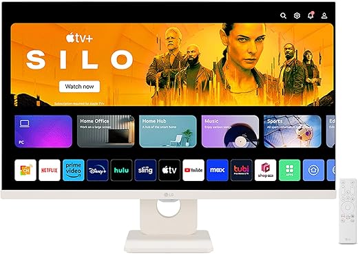 LG 27SR50F MyView Smart Monitor (27″, 68.6cm), FHD IPS Display (1920 x 1080) with webOS, Work & Play Smarter, ThinQ Home Dashboard, AirPlay 2 +…