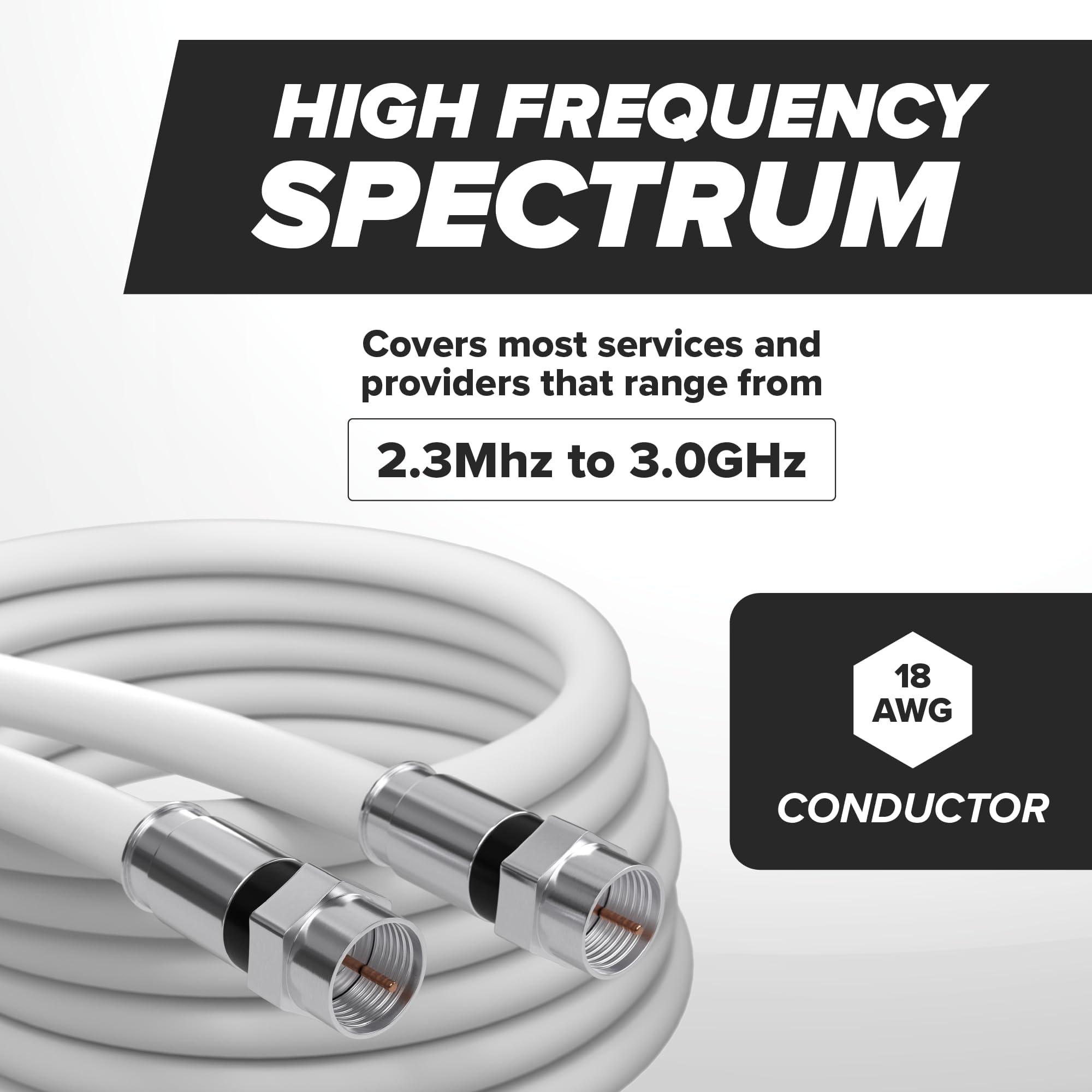 THE CIMPLE CO - Cable coaxial RG6 de 200 pies - Cable coaxial RG6 para televisores, antenas, Internet, CATV, audio/video - Cable coaxial blindado dual para interiores y exteriores, 60 metros, color