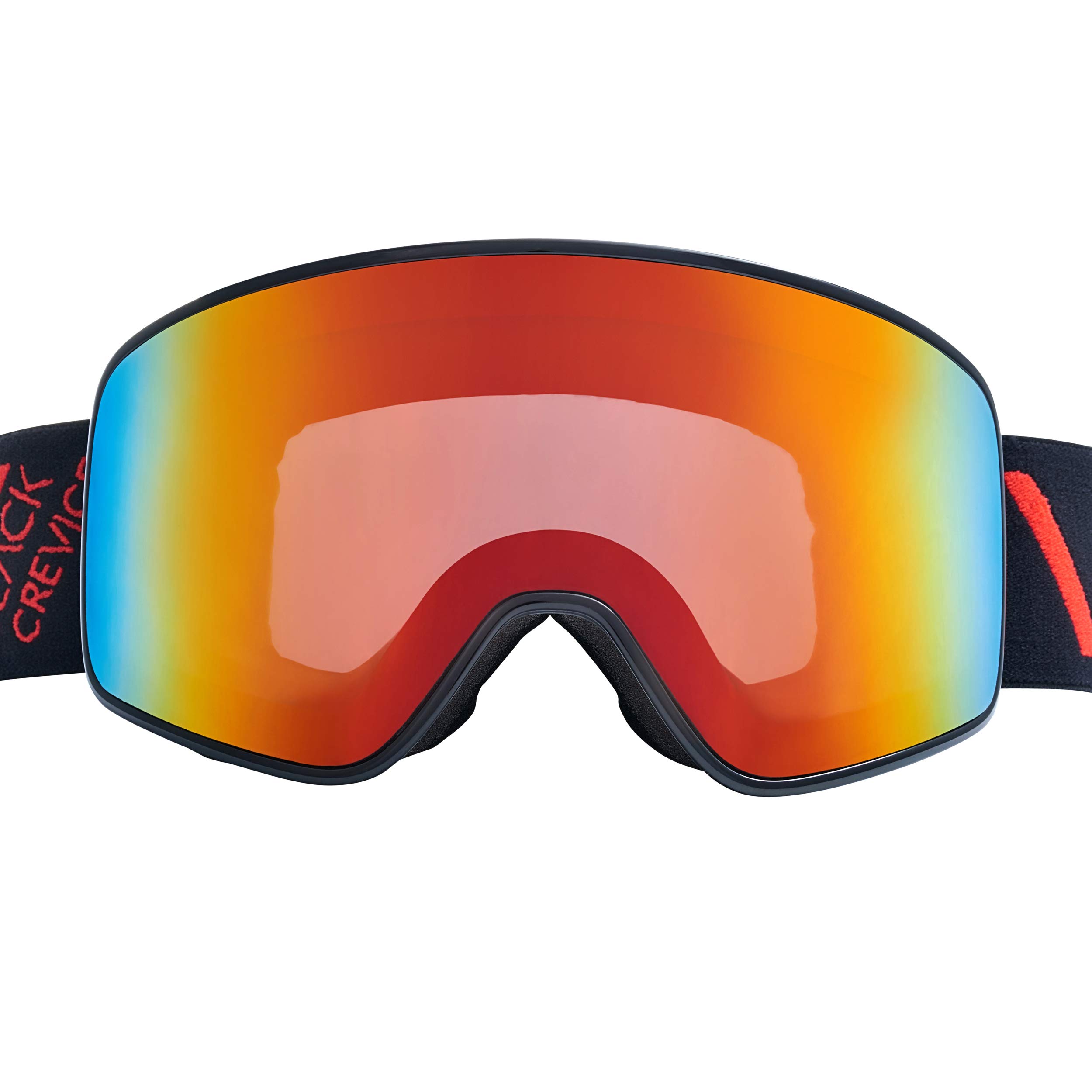 Black Crevice Lunettes de Ski Schladming - Double écran - Revêtement Anti-buée - Protection UV400 (Noir/Rouge, L (Tour de tête 58-61 cm)