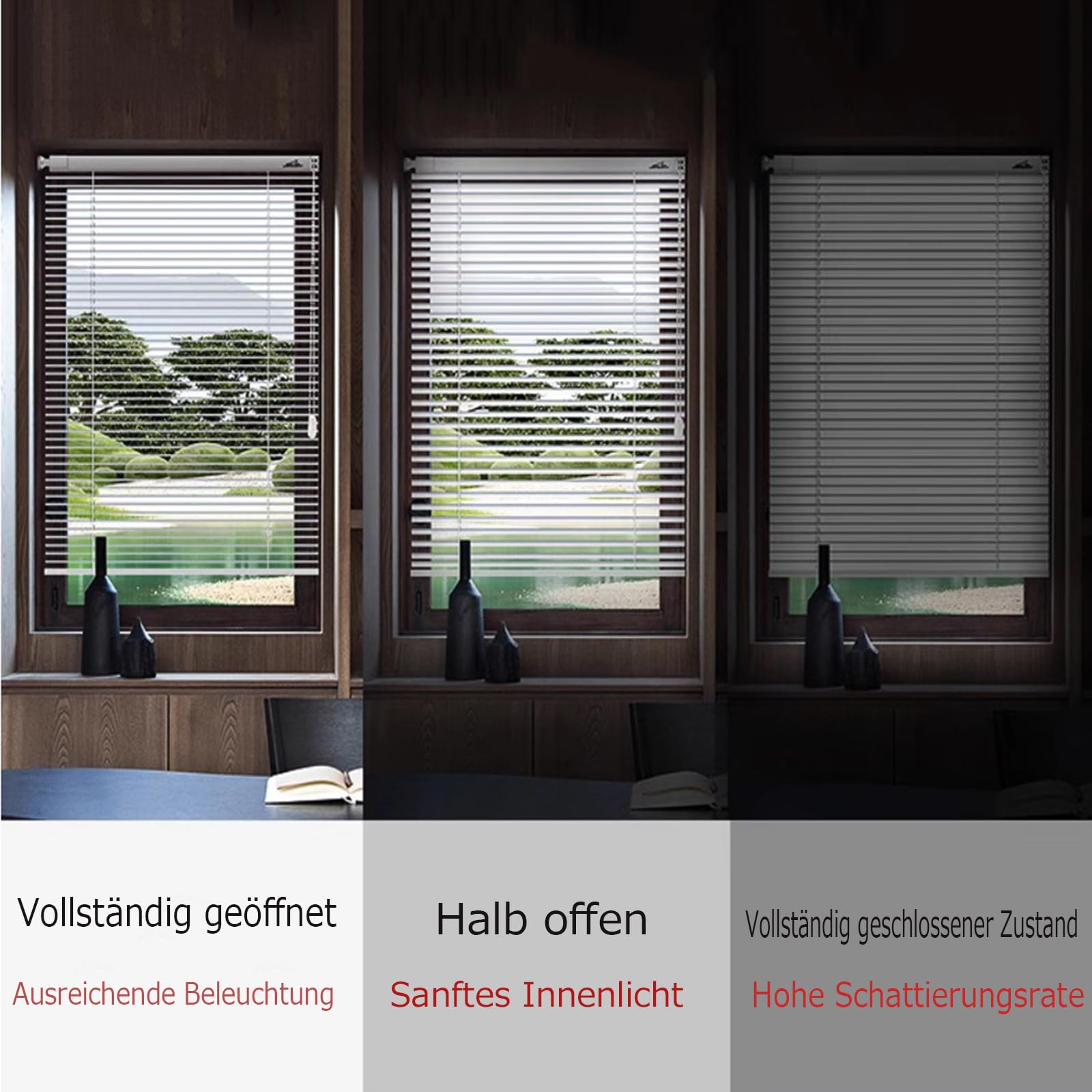 Aluminium Jalousie,Verdunkelungs Horizontale Jalousie,Metall Jalousette Fenster Rollo,Horizontaljalousien Sichtschutz-Sonnenschutz für Innen-Bereich Fenster,Breite x Höhe (110cm x 150cm)