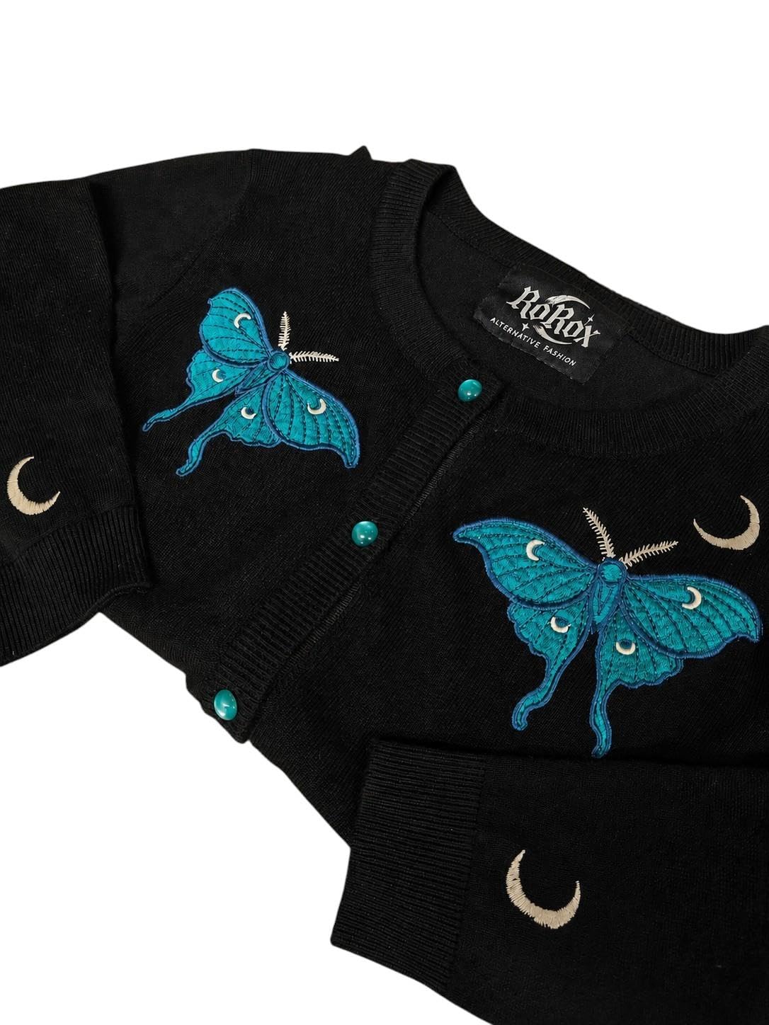 Ro Rox Cardigan brodé papillon de nuit pour femme