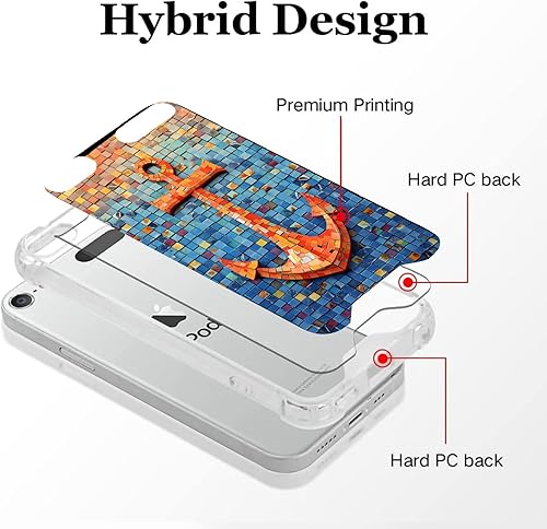 Miniatura 5 de Transparent Case for iPod Touch 567 Clear Bumper Designer Anchor-aa17 Phone Cover Clear Silicone Protective Case Shock-Proof Four Corners Reinforced