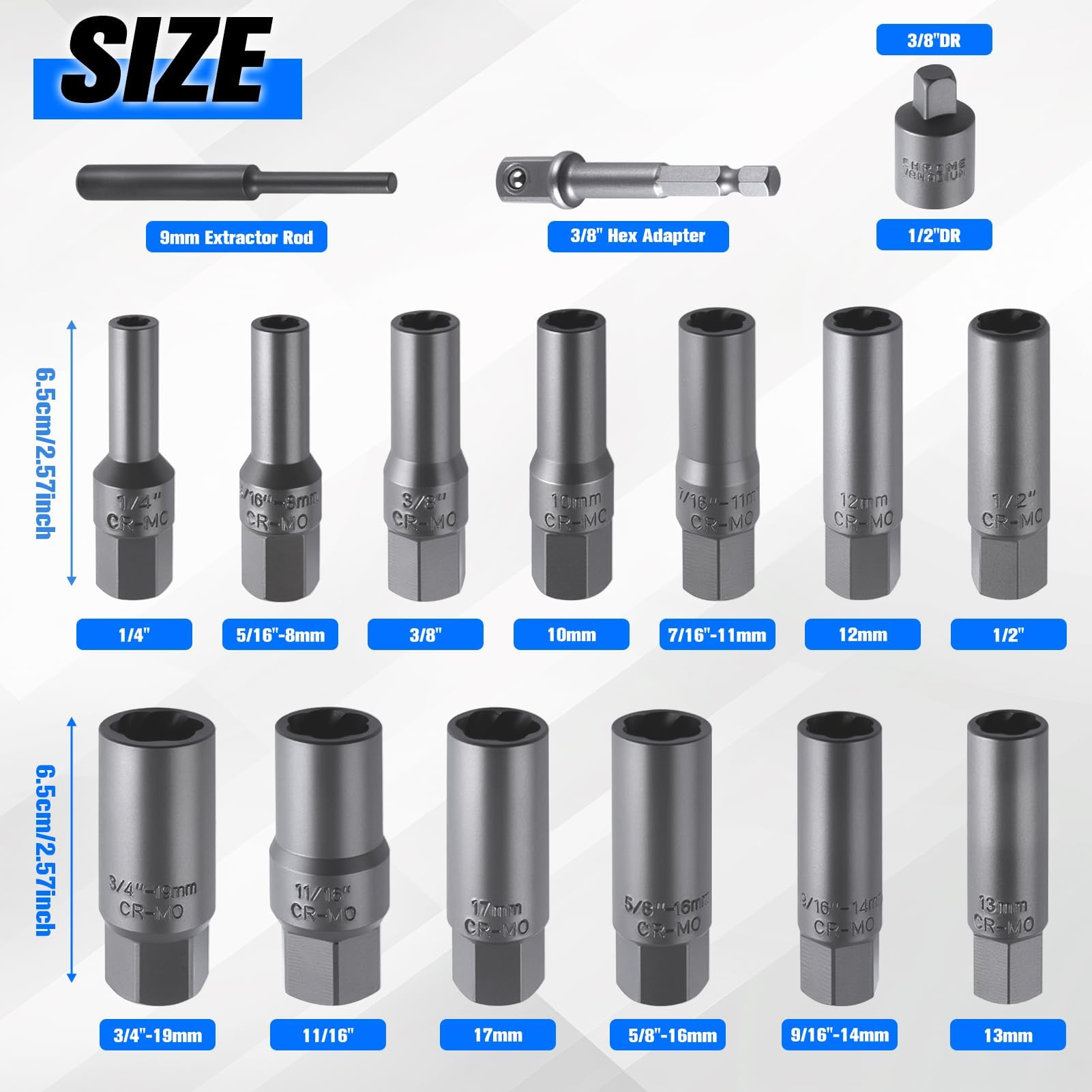 SPEEDWOX 16 Pz set di estrattore a bullone profondo a spirale spogliarellista set di estrattore per dadi spogliarellista dado spogliarellista per bulloni, dadi, prigionieri