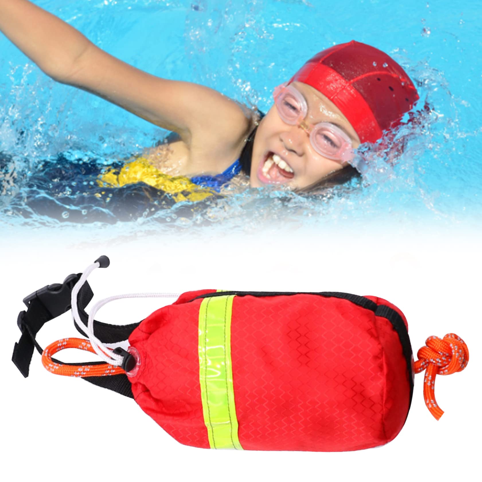 Bolsa de Rescate acuático de 101,71 pulgadas/68,90 Pulgadas, Reflectante, portátil, Impermeable, Ligera, para Kayak, Surf, Rescate de Emergencia, Bolsa de Cuerda