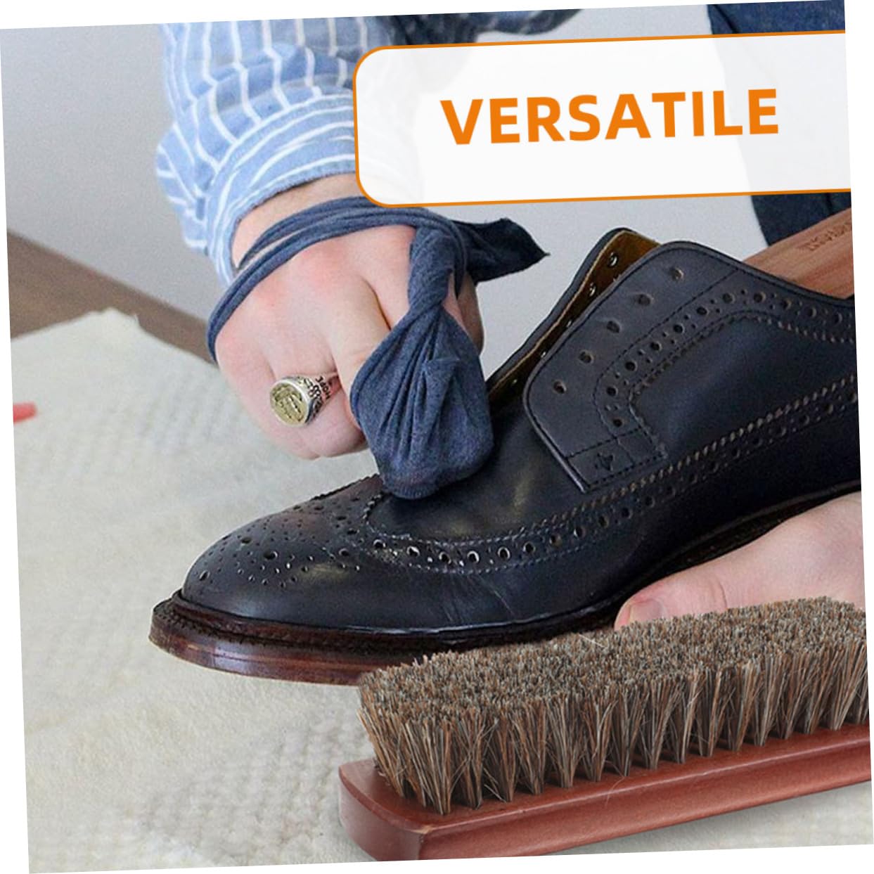 UKCOCO 4piezas Cepillos De Crin para Zapatos y Tapicería Limpiador Versátil Cepillo De Pulido
