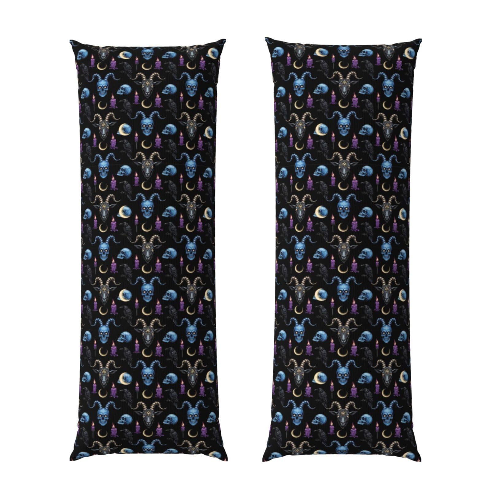 Body Pillowcase 20x60 Inch, Goth Raven Skull Goat, Luxury Soft Pillow Cover with Zipper Closure, Plush Breathable Fabric for Men Women Bed Sofa Home