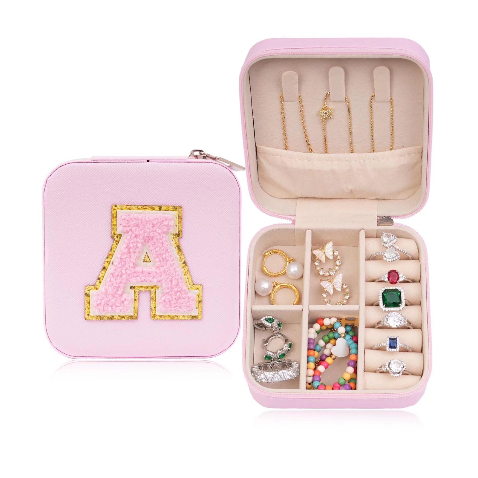 ETHOON Jewelry Travel Case Small Organizer Stocking Box Personalized Gifts Teenage Jewelry Accessories Holiday Wedding Christmas Gift for