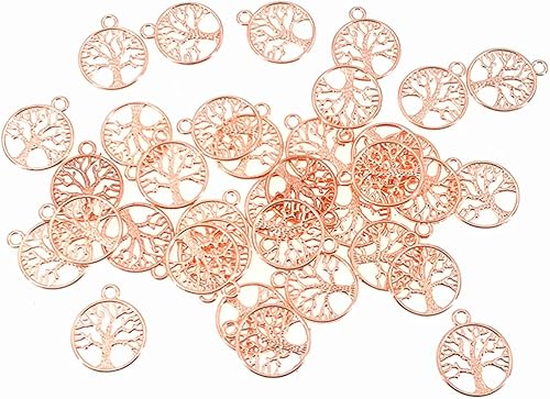 Miniatura 4 de ALIMITOPIA 50 dijes de árbol de la vida de aleación para manualidades, pulseras, collares, joyas, accesorios