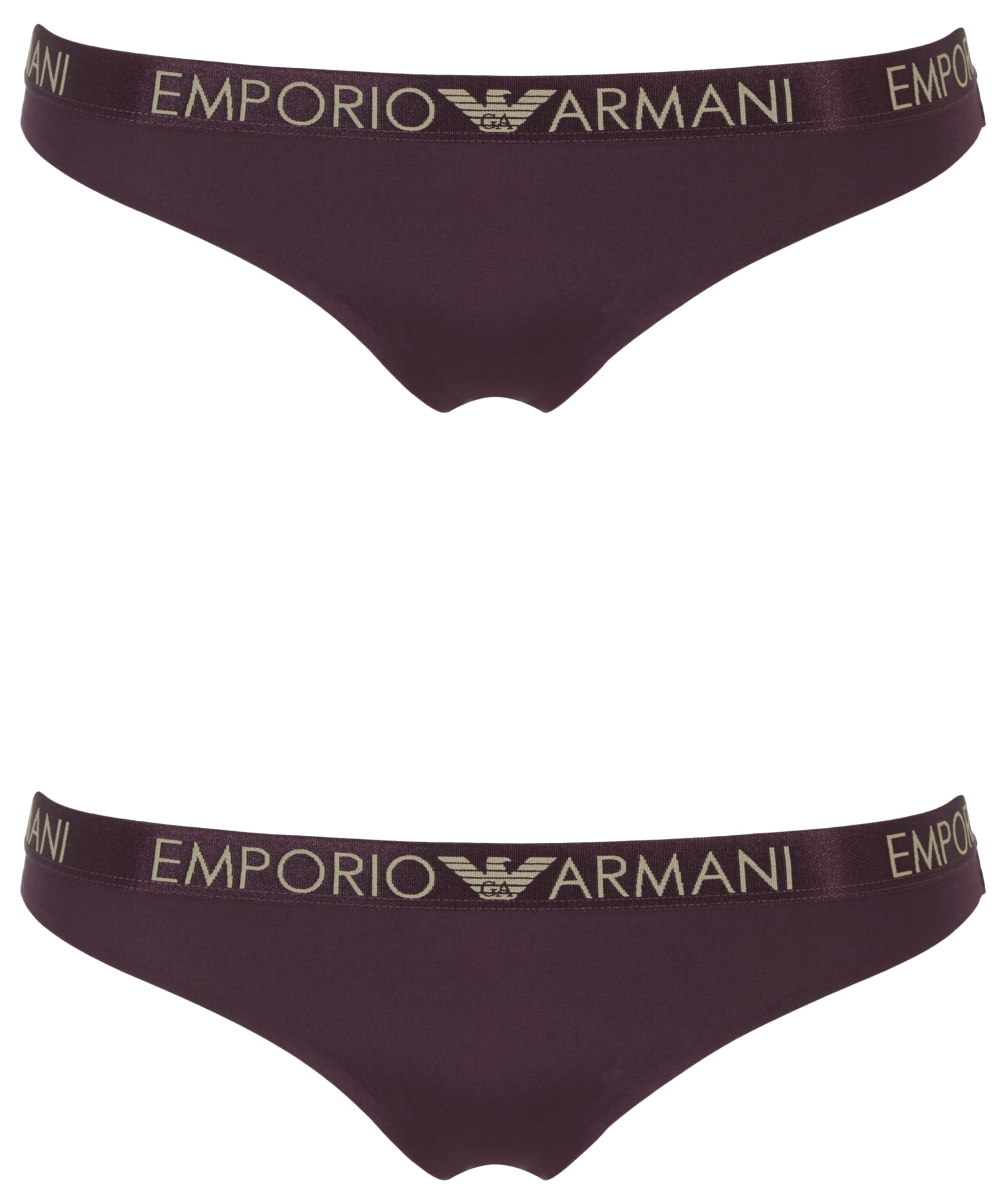 Emporio Armani Women's ICONIC MICROFIBER 2-PACK BRASILIAN Underwear, MORA,