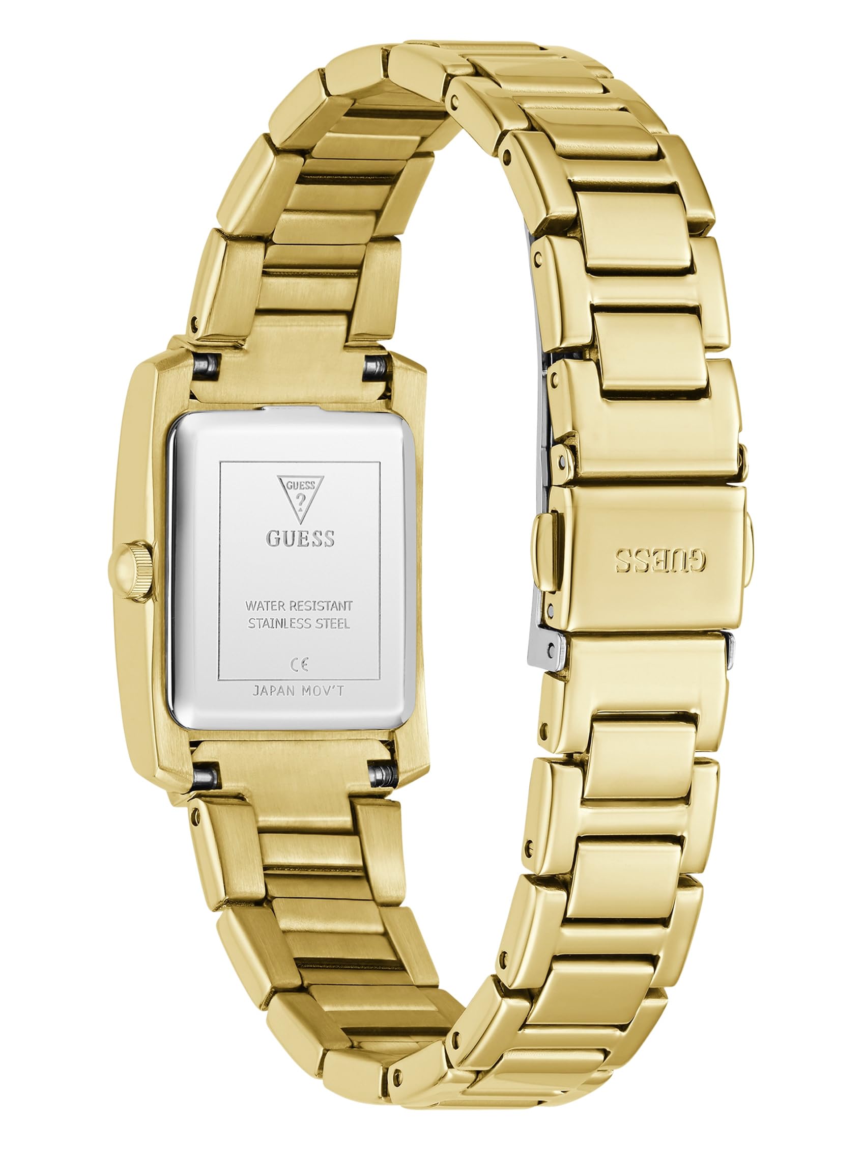Guess Bonnet, Damen Armbanduhr, Quarz Analog, Edelstahl, 23mm, Edelstahlarmband, Gold, 3 bar, Zifferblattfarbe: Champagner, GW0995L2