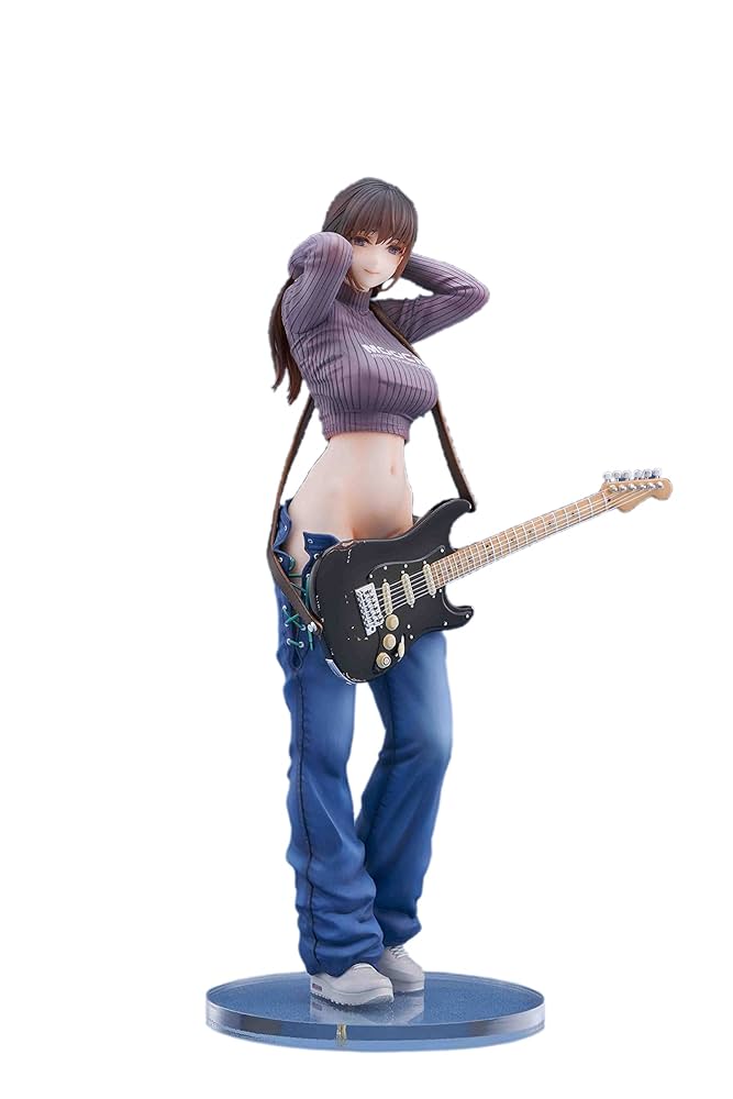 人物画　点描画　 「Female Guitarist」 人物画 点描画 「Female Guitarist」 人物画 点描画 「Female