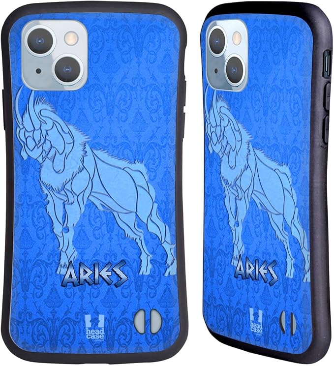 Head Case Designs Aries Zodiac Signs Hybrid Case Compatible with Apple iPhone 14