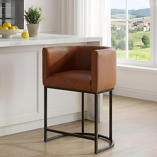 Miniatura 35 de Juego de 4 taburetes de bar contemporáneos de lino color crema, de 32 pulgadas, de tela tapizada, altura de mostrador, taburetes de cocina con base