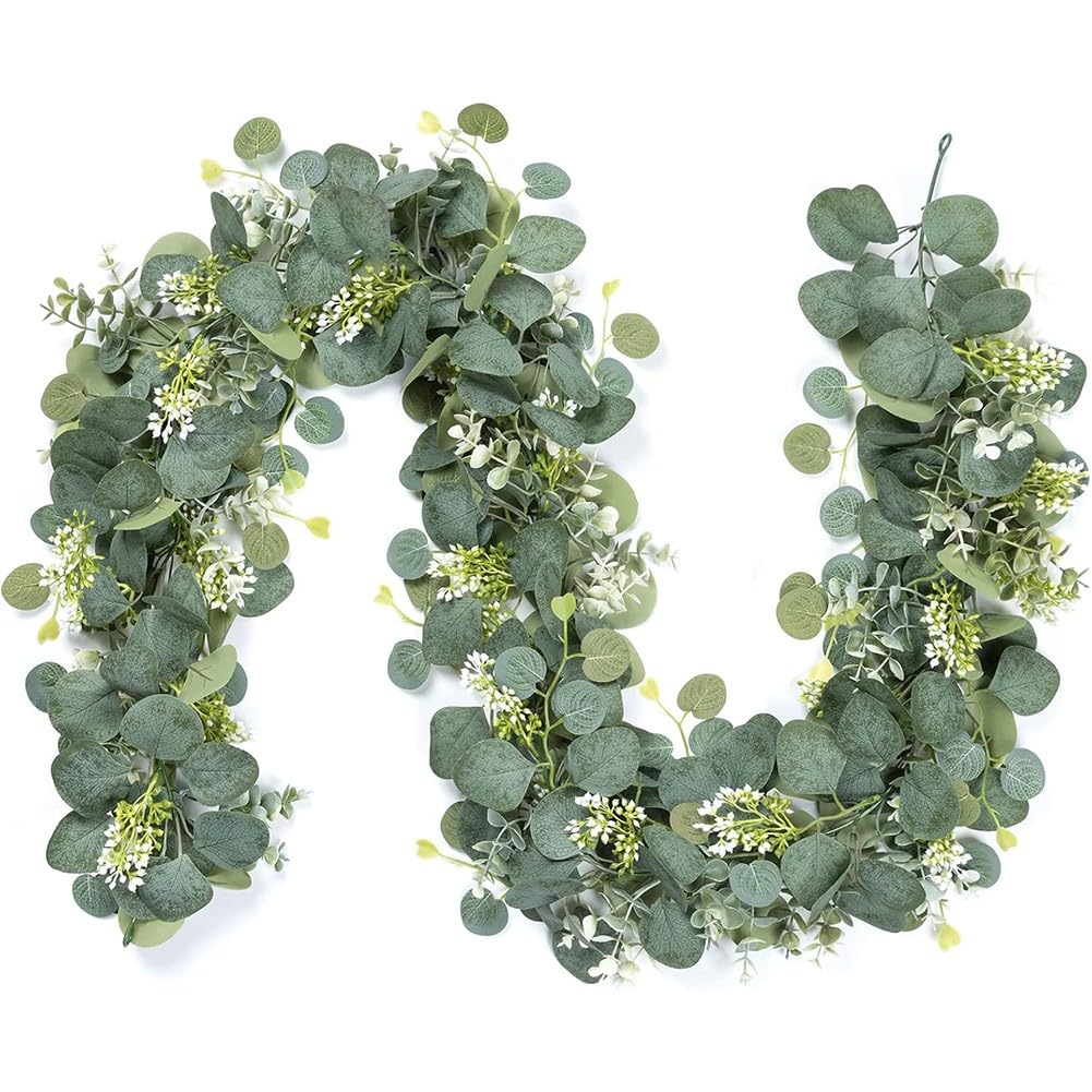 Guirlande d'eucalyptus artificielle de 180 cm, faux feuillage de vigne, fleurs artificielles pour décoration de jardin