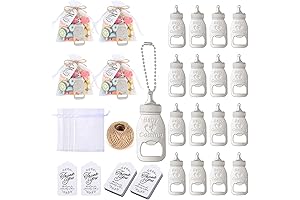 25PCS Baby Bottle Silver Souvenirs for Baby Showers