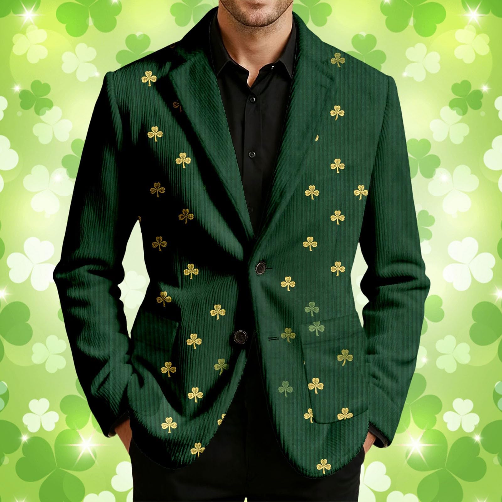 Elegante chaqueta de pana con estampado de esmoquin para hombre, estilo casual, para negocios y bodas, discotecas, escenarios