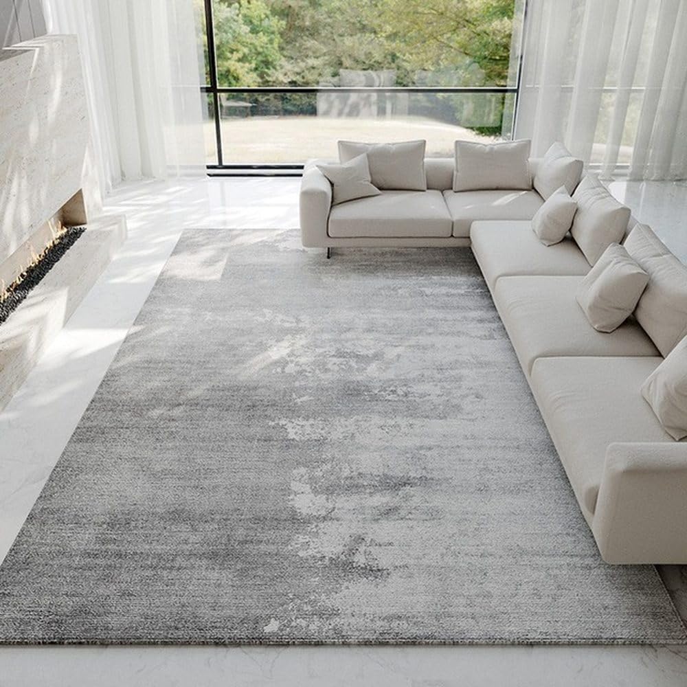 Tapis de grande surface de luxe moderne gris clair 140x200 pour salon YHT033