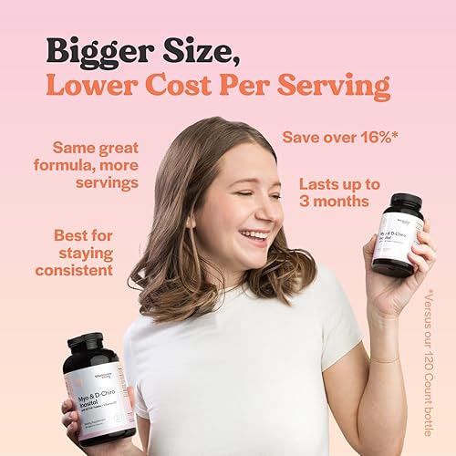 Miniatura 3 de Cápsulas de mio-inositol y D-quiro inositol con MTHF, folato, vitamina D  Apoyo para la función ovárica, equilibrio hormonal y niveles de