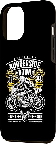 Vista 23 de iPhone 11 Retro Cafe Racer Rubberside Down Motorcycle Race Design Case