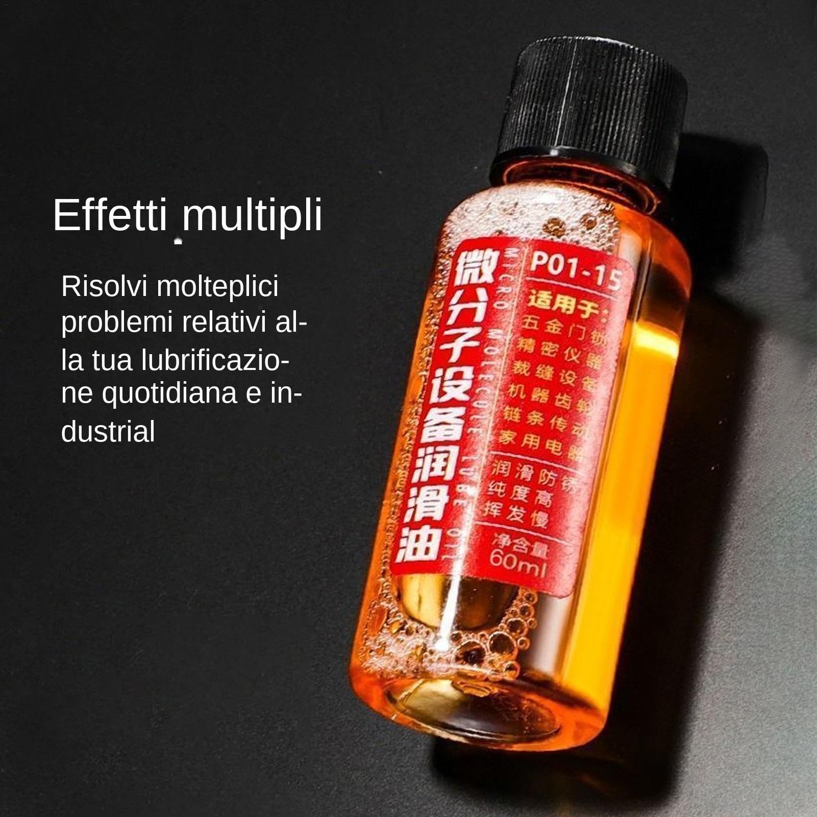 Olio Lubrificante per Catene Ecologico ad Alte Prestazioni - 60 ml per Motoseghe, Forniture Domestiche Multiuso Resistenti all'Usura, Detergente Antiruggine