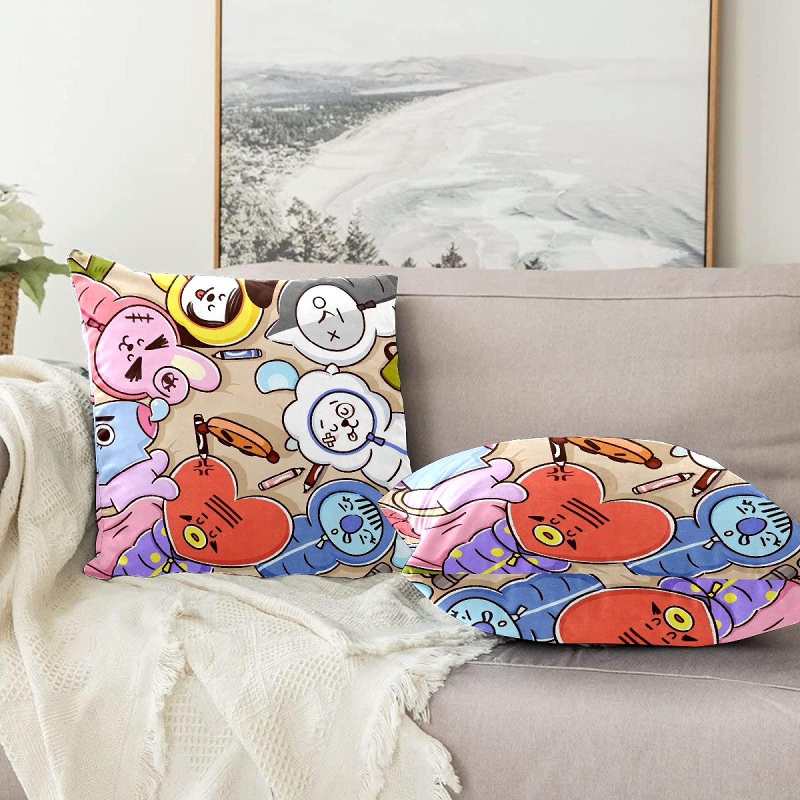Amazon.co.jp: bts 防弾少年団 クッションカバー bt21 枕カバー