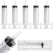 Sterile Catheter Cone Syringes 60ml (5 Pack) - No Needle, Center Cone, Non-Toxic, Pyrogenic