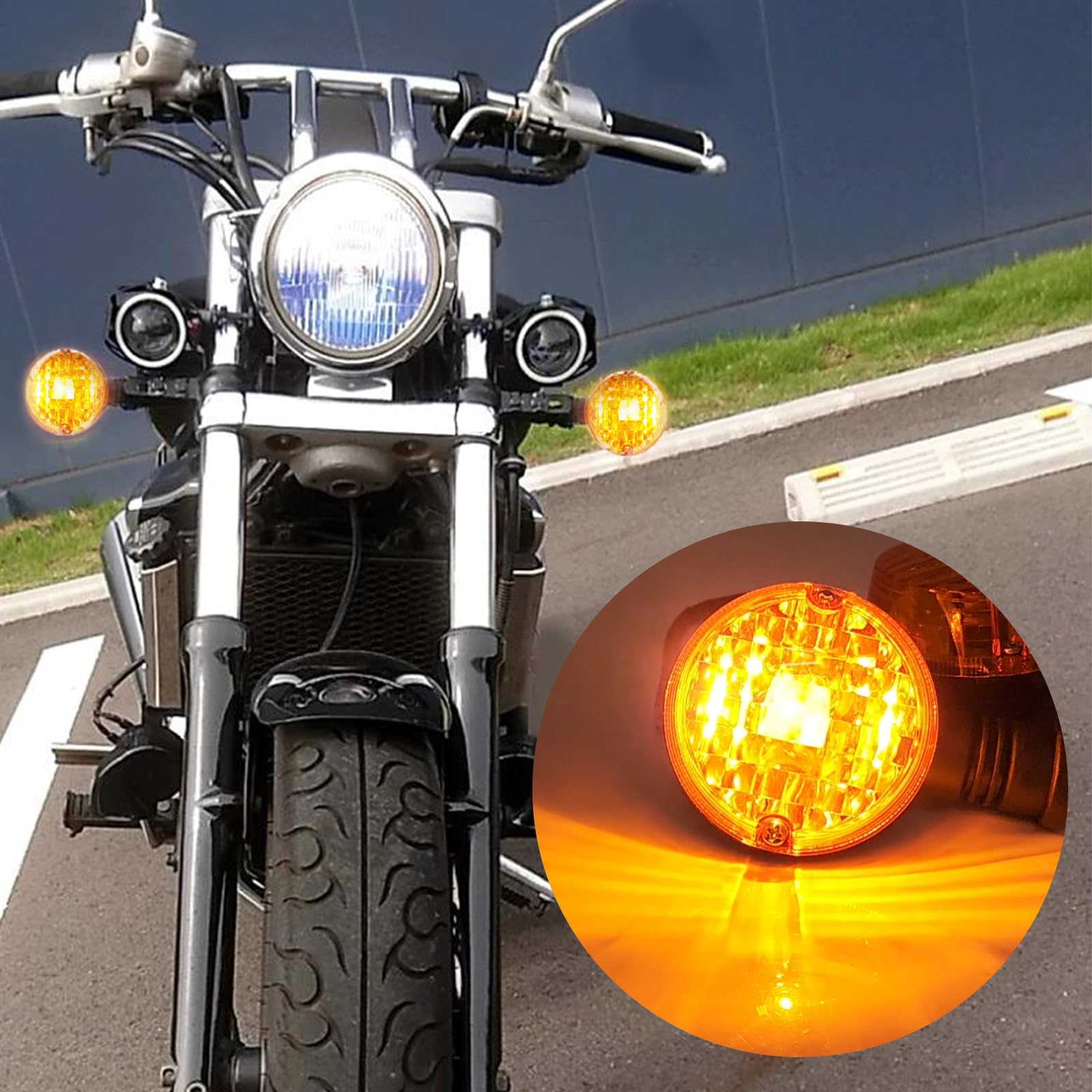 LUZ×RODA PEACE ONE XIX L/S PRA SET ZHHXYanh Luzes de seta de motocicleta 12 V lâmpada de halogêneo