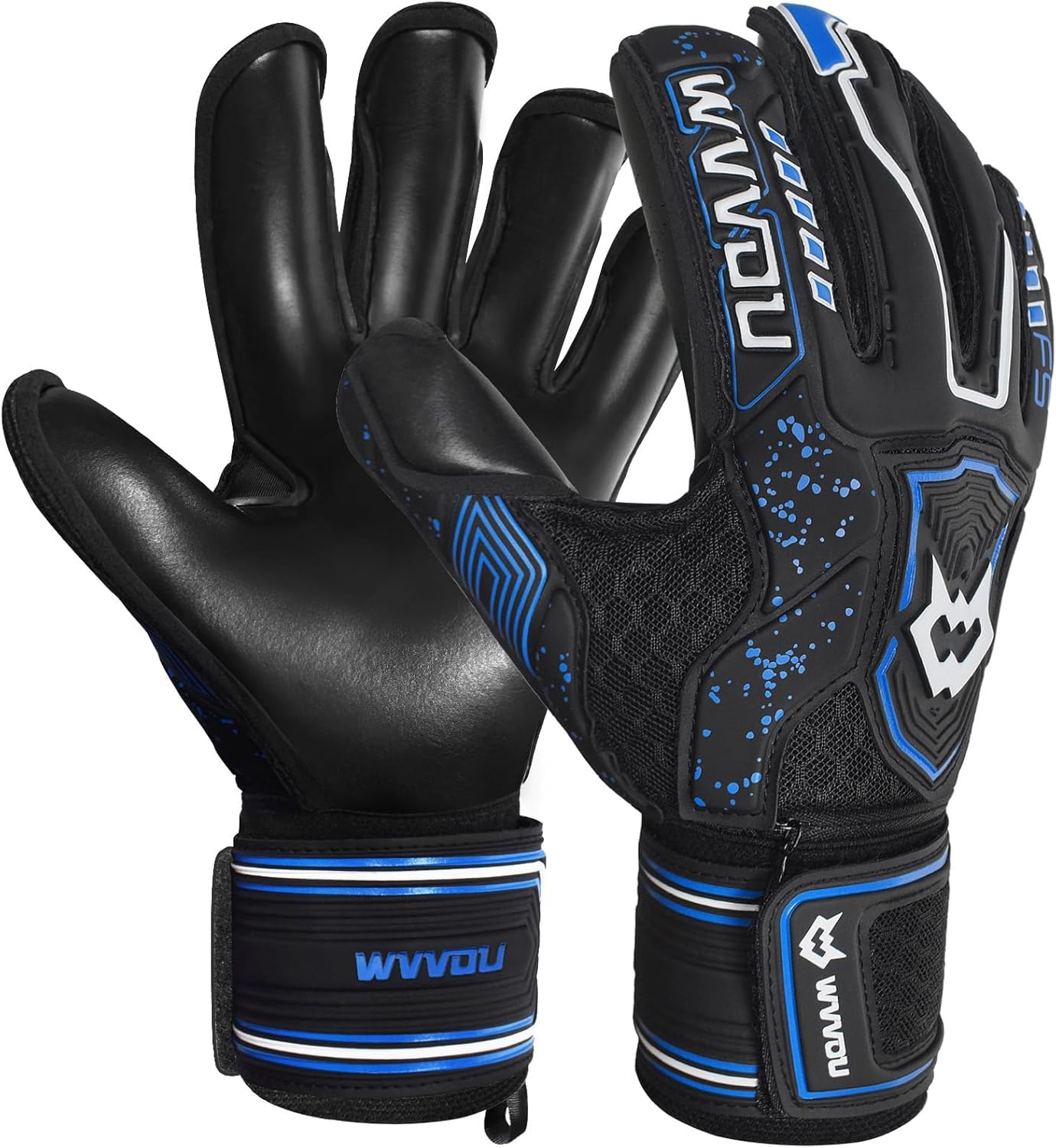 Gants de gardien de but de football pour adolescents et adultes, gants de gardien de but de niveau professionnel, gants de football haute performance avec protection du dos des doigts Pro-Tek, 4 + 3