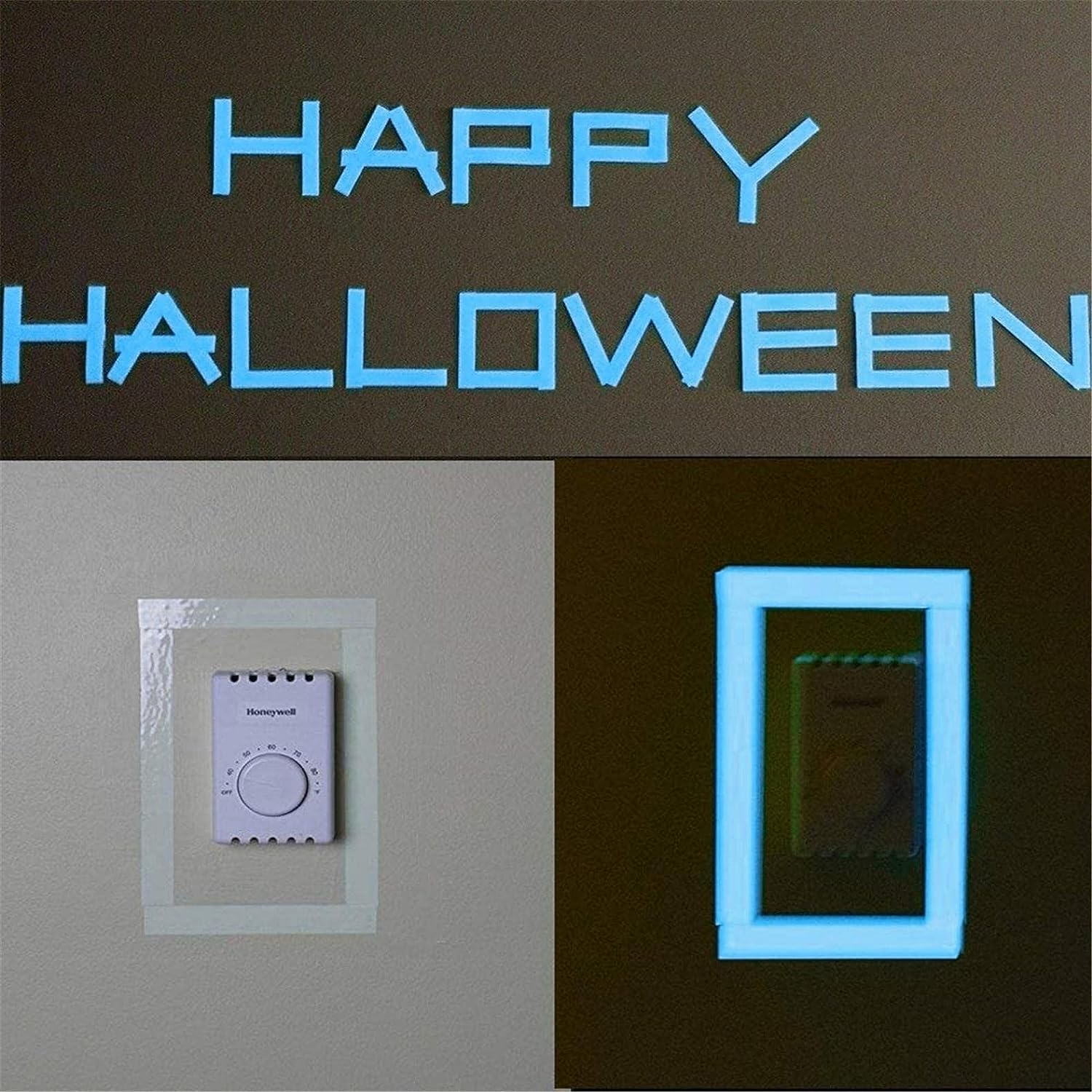 Cinta Adhesiva Fluorescente Azul Que Brilla En La Oscuridad - 9.8 Pulgadas Ancho, 50 Yardas, Para Seguridad Y Marcado
