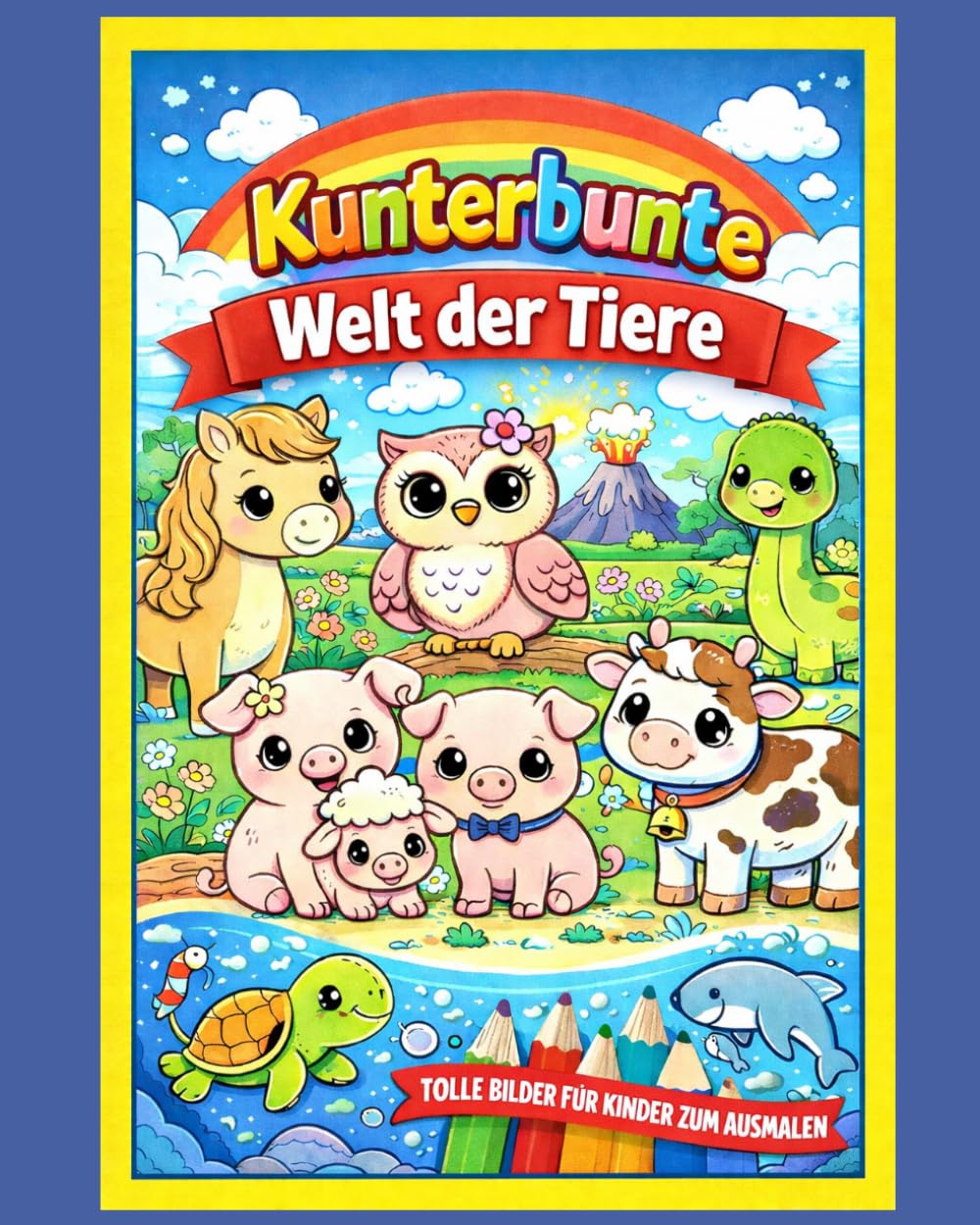 Die kunterbunte Welt der Tiere – Malbuch für Kinder ab 4 Jahren: Spaßiges und kreatives Tier-Malbuch für kleine Entdecker!