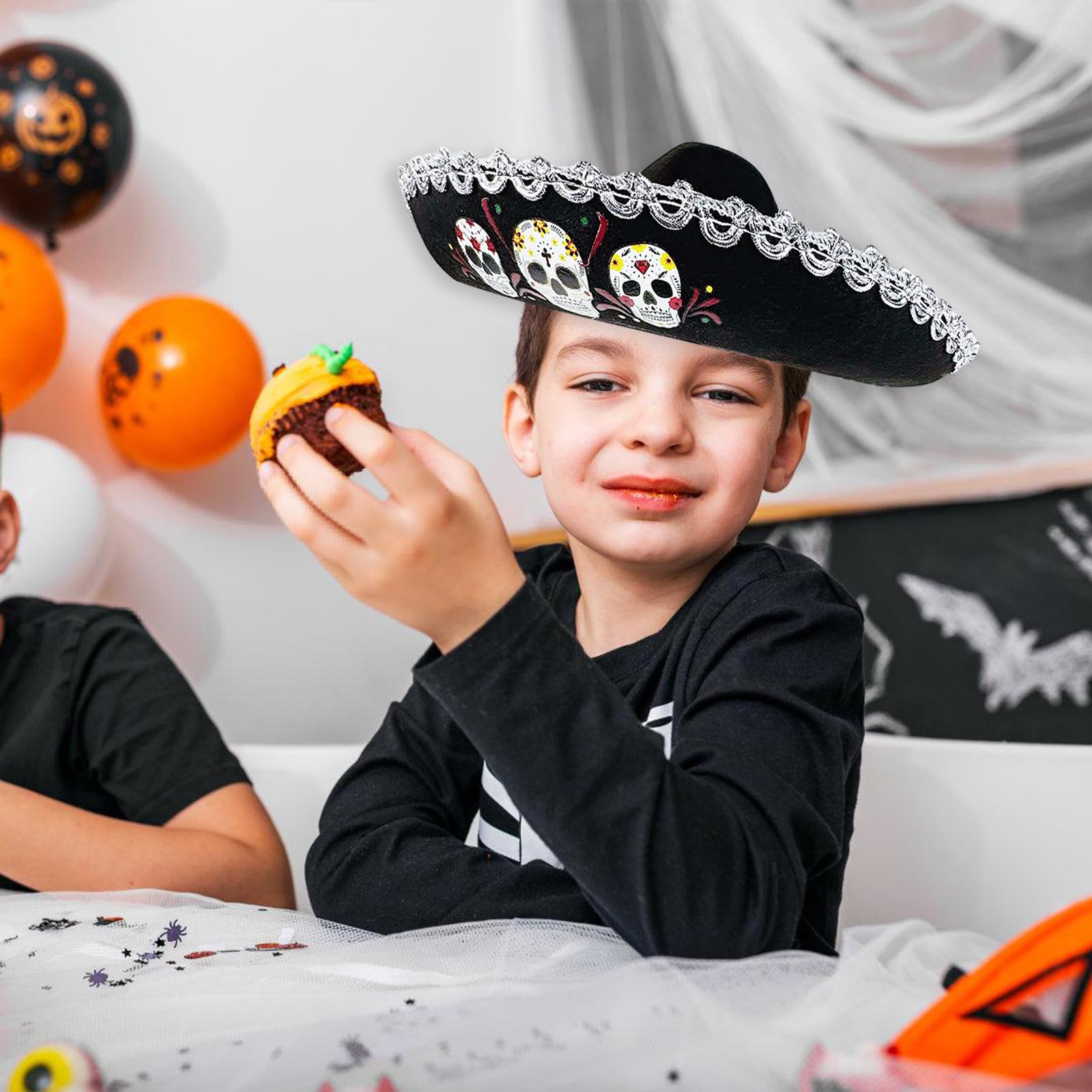 Cappello Messico traspirante per bambini con motivo teschio per comodo e sole Cappello Sombrero DiaDe Muertos Dia De Muertos