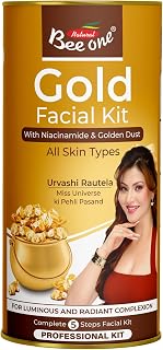 Bee One 24K Gold Facial Kit (1100g) | 5 Steps Premium Salon Style Facial At Home | Hydrating & Nourishing | Bright & Insta... Price In India