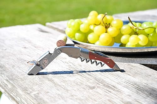 Miniatura 5 de Sacacorchos profesional para camareros - Juego de 3 llaves de vino para camareros, con mango largo de palisandro mango de acero inoxidable, abridor