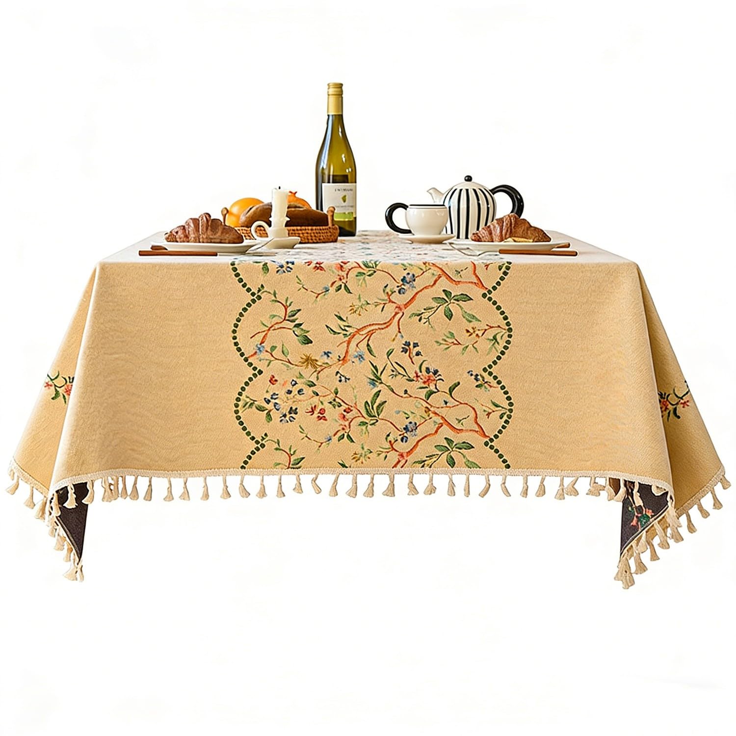 Nappe imperméable rectangulaire en coton 140x180cm jaune