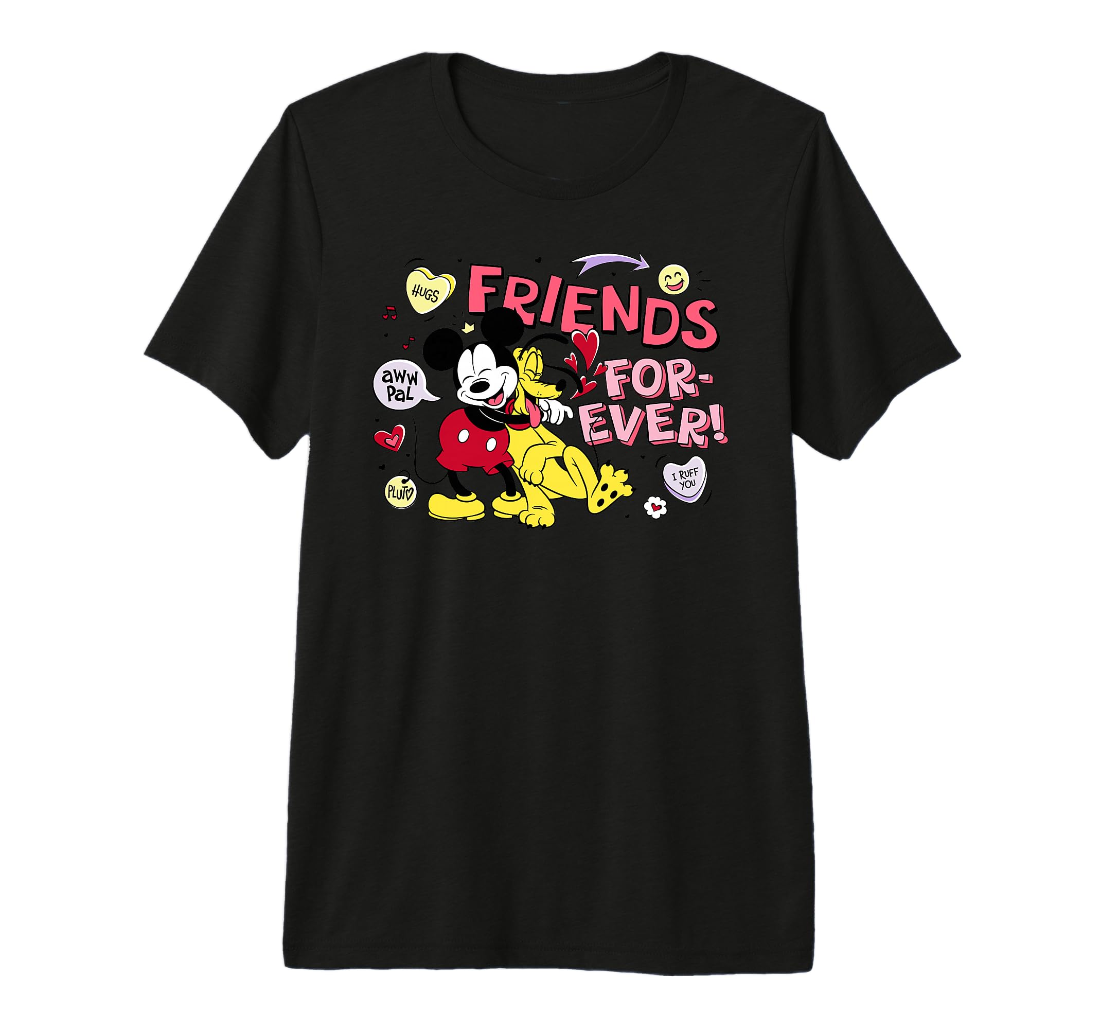 T-shirt Mickey + Pluto Friends Forever vêtements graphiques mode coton