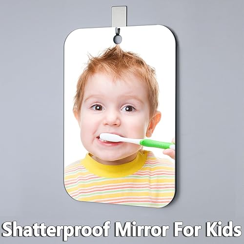 Miniatura 8 de Espejo de ducha sin niebla para afeitarse, espejo más grande de 11 x 8 pulgadas para colgar en la pared, espejos portátiles sin marco, espejos de