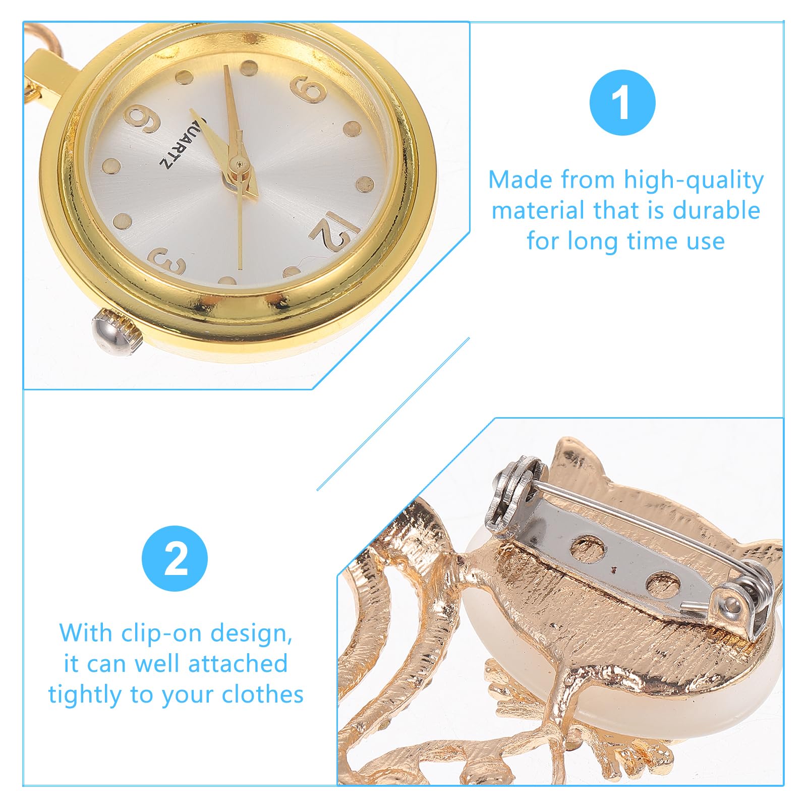 UKCOCO Taschenuhren Für Krankenschwestern Taschenuhr Arzt Personalisierte Krankenschwesteruhr mit Clip Strass Schwesternuhr Fuchs Pflegeuhr Pflege Pulsuhr Geschenke für Damen Arzt Gold