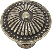Vista 1 de trust4care 15-Pack Antique Brass Kitchen Cabinet Knobs Pulls, Zinc Weathered Brass Round Dresser Drawer Knobs with Sunburst Pattern, Vintage