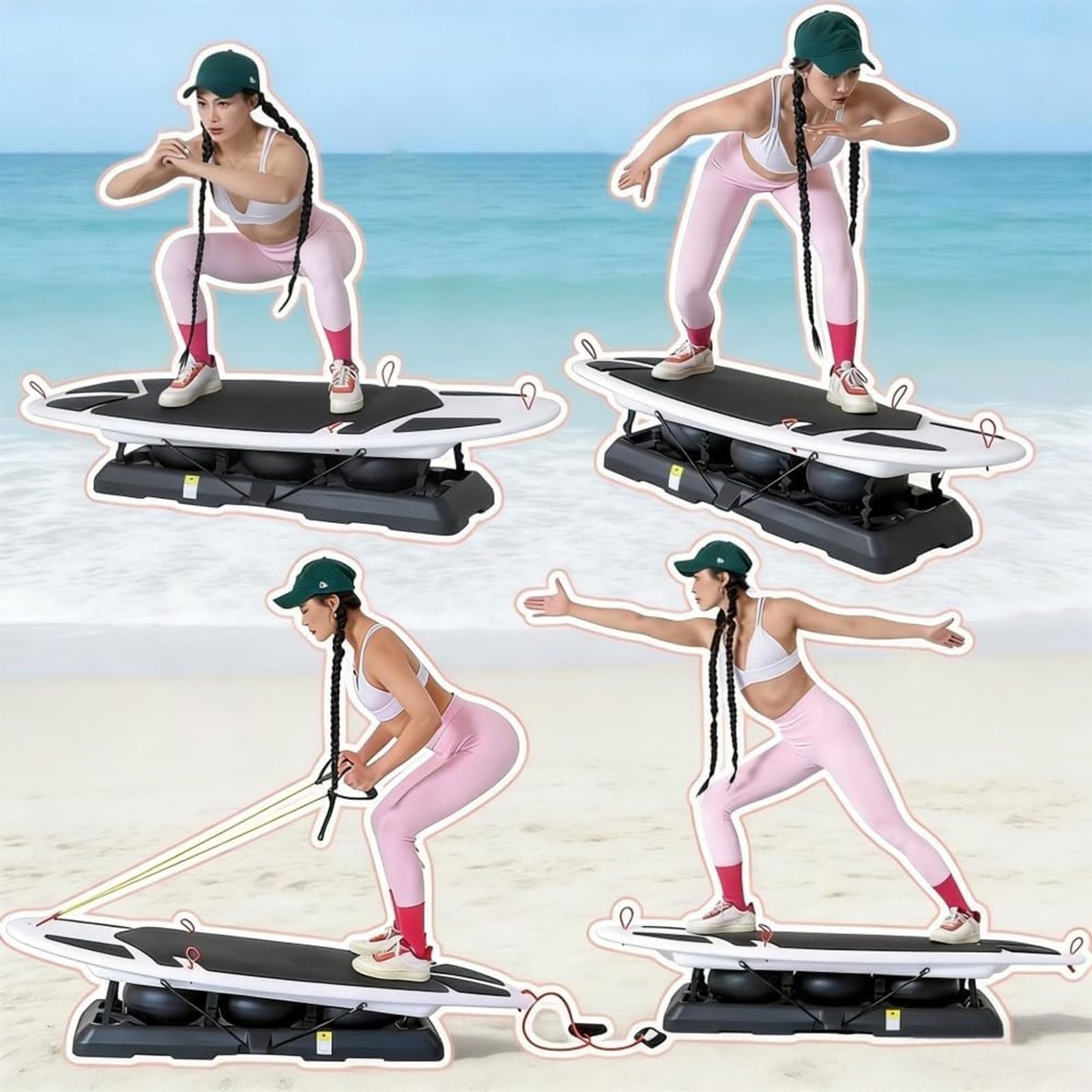 Máquina de Surf y Tabla de Balance para Rehabilitación - Equipo de Equilibrio para Adultos y Niños, Accesorio de Yoga y Gimnasio para Fortalecer Tobillos